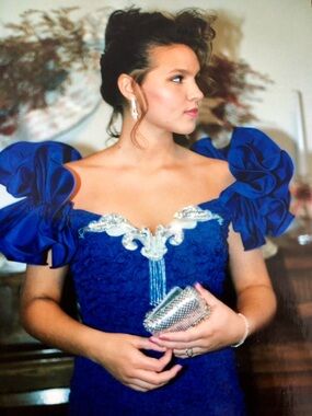 VTG Night Moves New York Royal Blue Prom Dress Gown